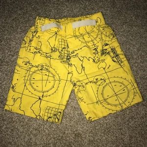 18M Nautica Yellow shorts with map designs